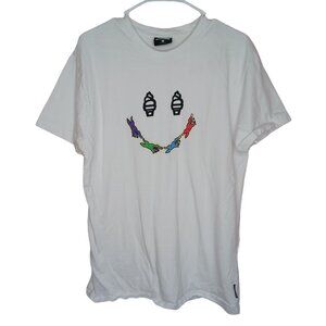 Ice cream BBC mens large white running dog cone smiley graphic t shirt